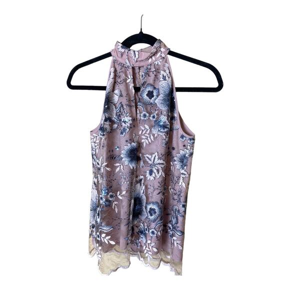 Drew Sheer Overlay Embroidered Blouse With Some Sequin Size XS - Picture 4 of 9